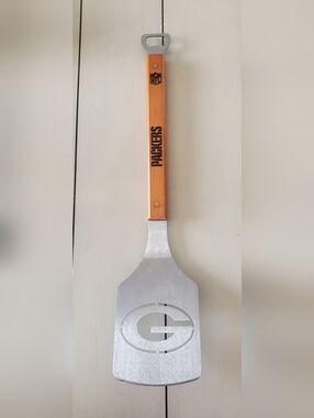 The Sportula - Stainless Steel Grill Spatula & Bottle Opener - Green Bay Packers